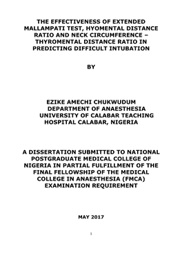 Thyromental Distance Ratio in Predicting Difficult Intubation