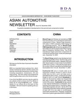Asian Auto Newsletter Sep 2005