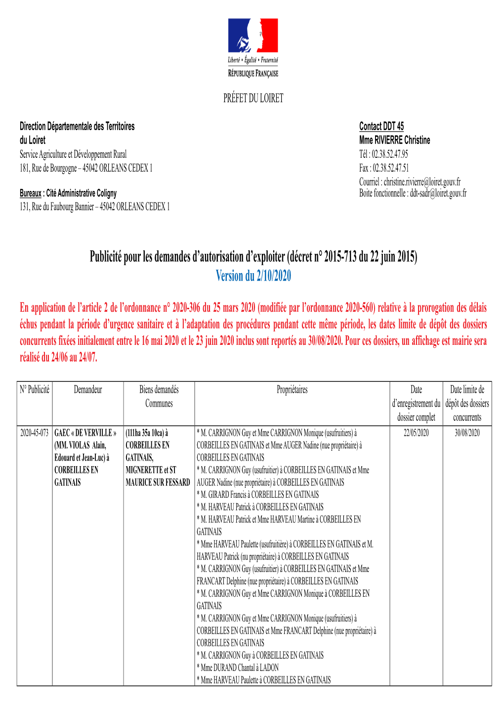 (Décret N° 2015-713 Du 22 Juin 2015) Version Du 2/10/2020