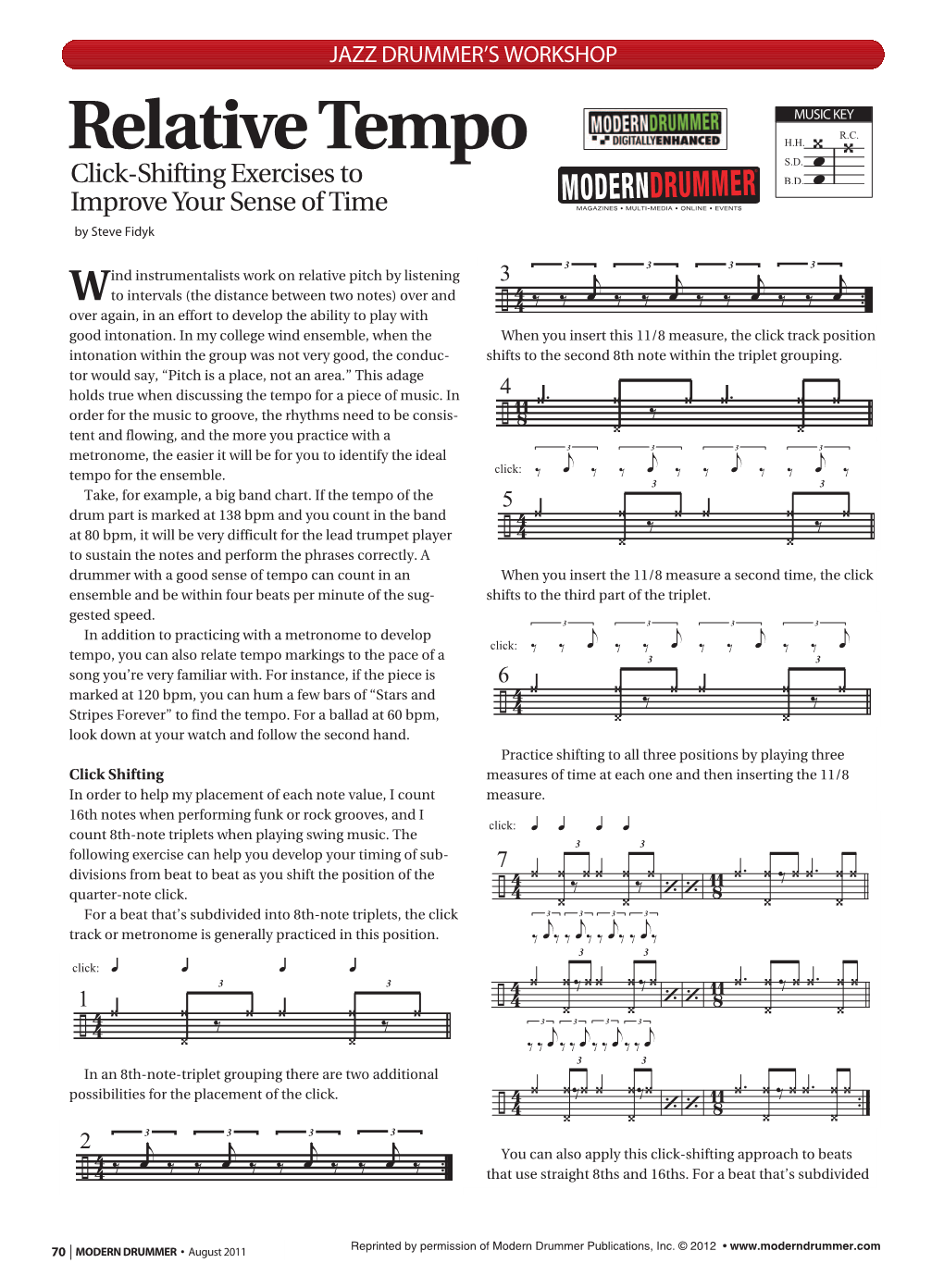 Relative Tempo MUSIC KEY Click-Shifting Exercises To