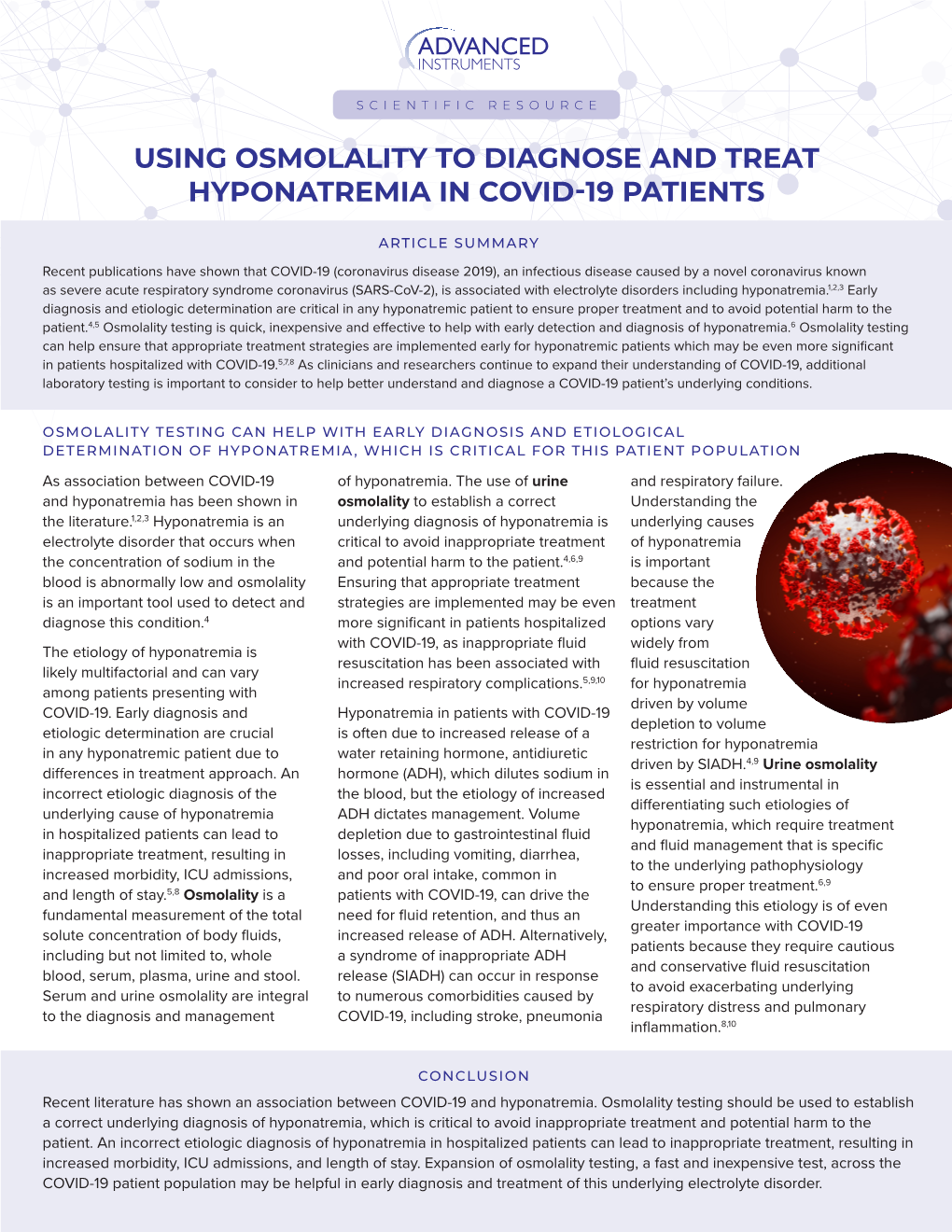 Using Osmolality to Diagnose and Treat Hyponatremia in Covid-19 Patients
