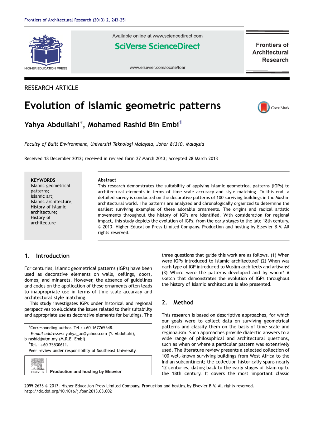 Evolution of Islamic Geometric Patterns