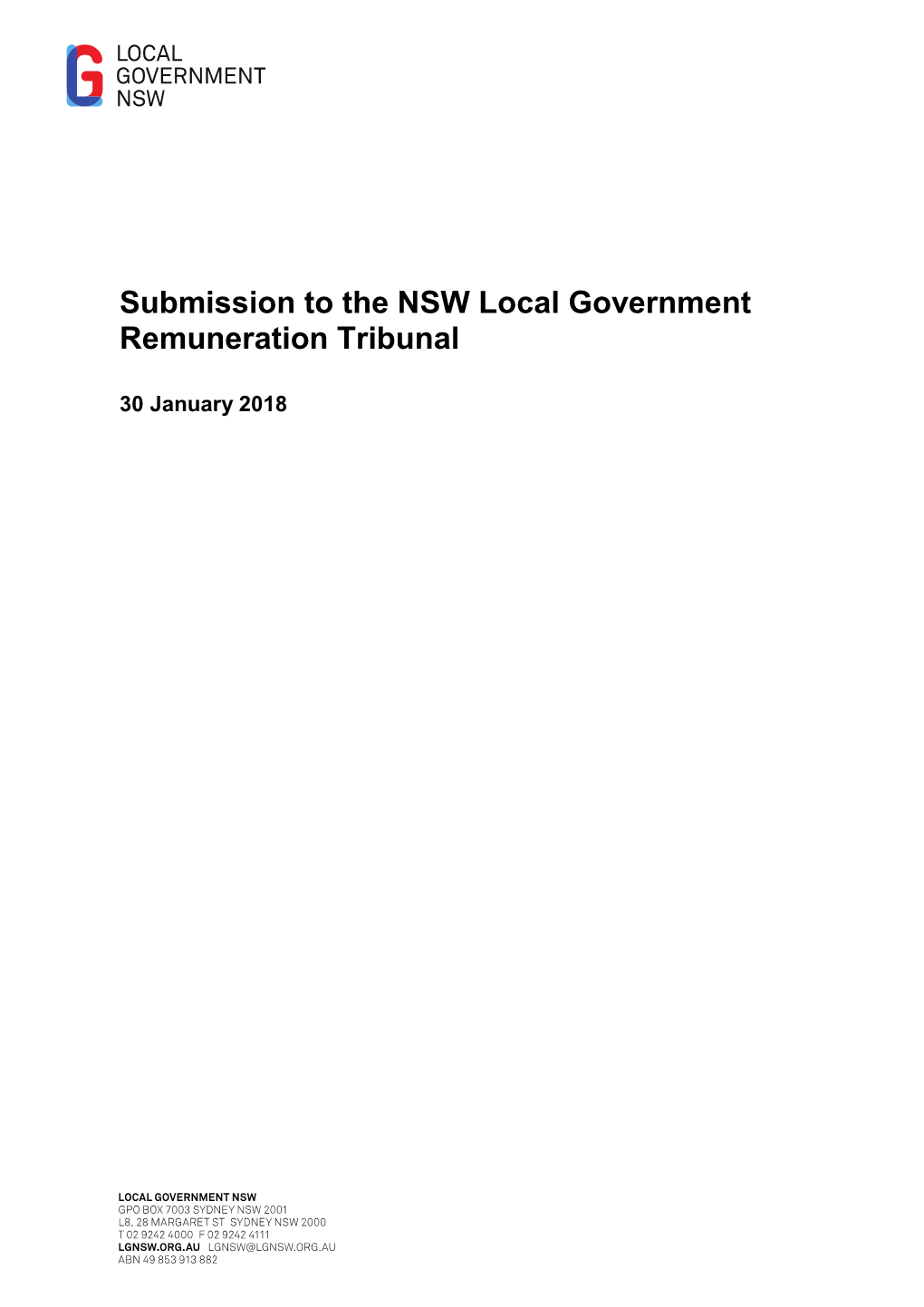 Submission to the NSW Local Government Remuneration Tribunal