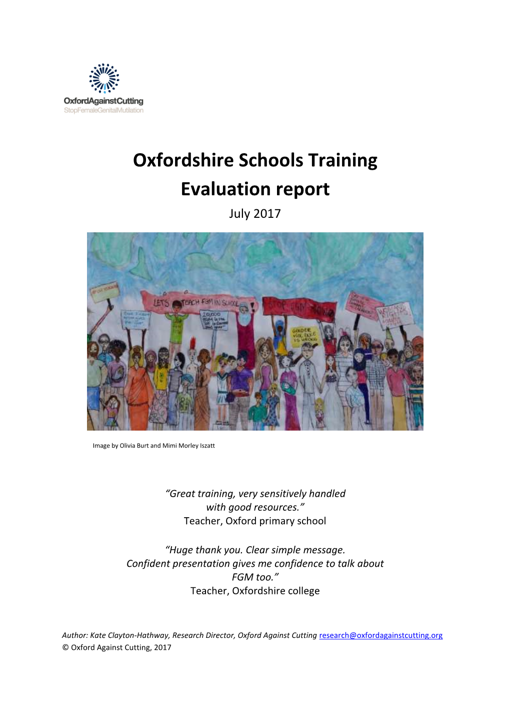 Oxfordshire Schools Training Evaluation Report July 2017