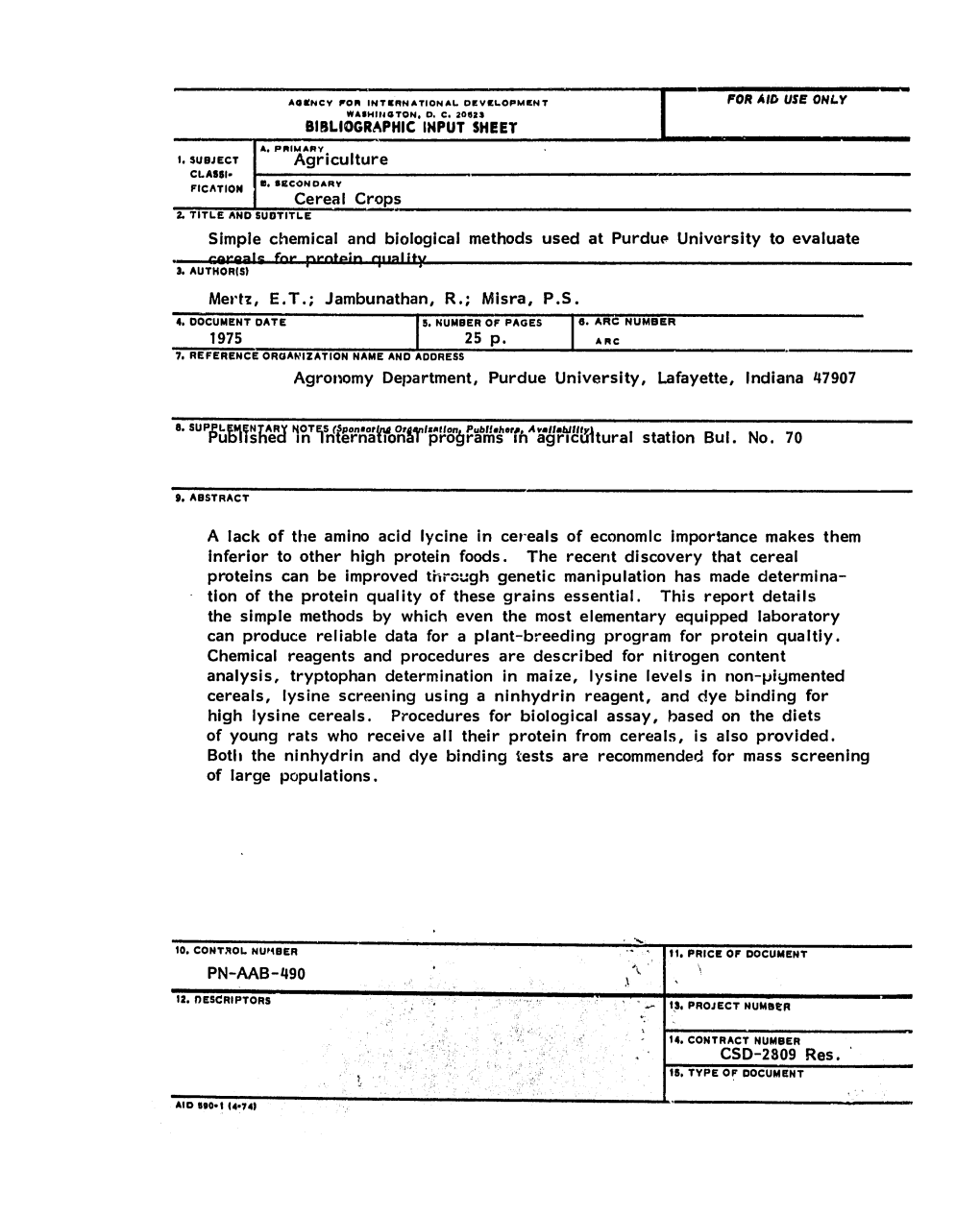 Agriculture CLASSI- FICATION 8