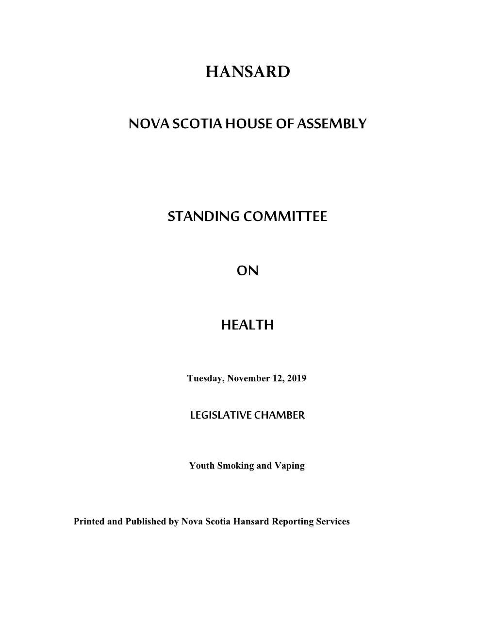 Health CMTE 12-11-2019