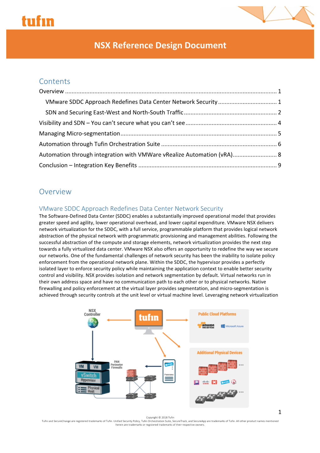 Tufin and Vmware NSX Design Document