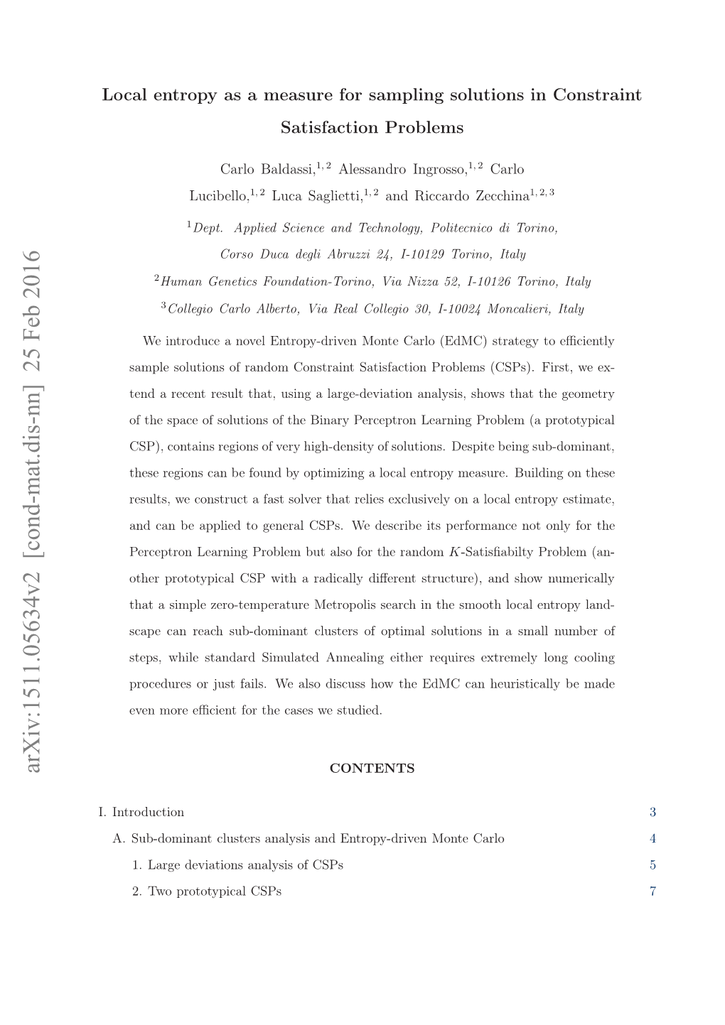 Local Entropy As a Measure for Sampling Solutions in Constraint