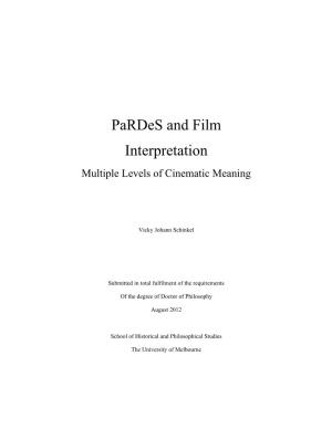 Pardes and Film Interpretation Multiple Levels of Cinematic Meaning