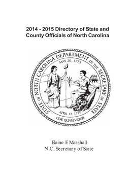 2015 Directory of State and County Officials of North Carolina Elaine F
