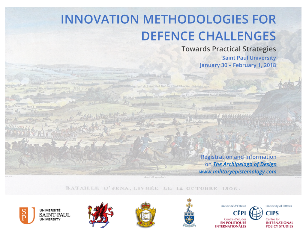 INNOVATION METHODOLOGIES for DEFENCE CHALLENGES Towards Practical Strategies Saint Paul University