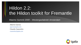 Hildon 2.2: the Hildon Toolkit for Fremantle