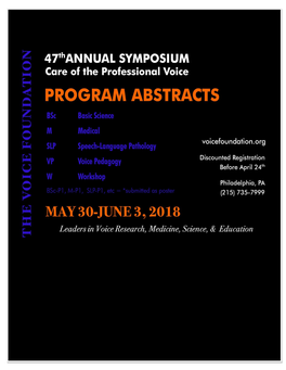 2018 Symposium Abstracts