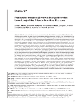 Chapter 27 Freshwater Mussels