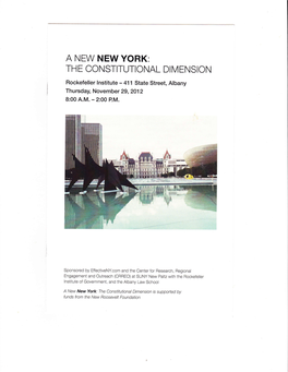 November 29, 2012 Forum "A New New York: the Constitutional