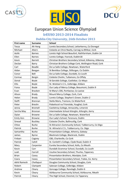 Ireuso 2013-2014 Finalists