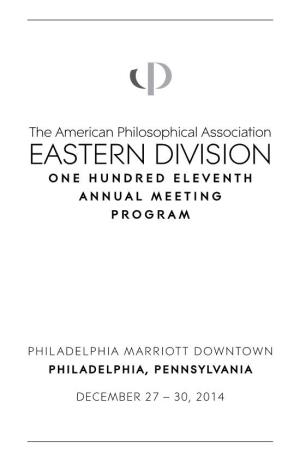 2014 Eastern Division Meeting Program