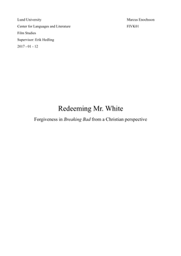 Breaking Bad from a Christian Perspective Abstract
