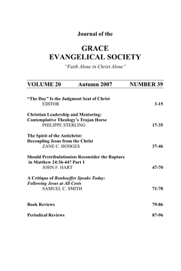 Journal of the GES – Autumn 2007