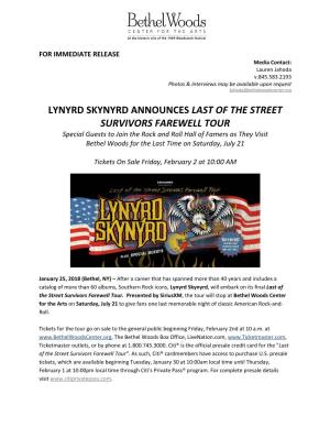 Lynyrd Skynyrd Farewell Tour