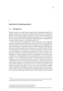 1 Asymmetric Cyclopropanation 3