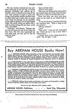 Buy ARKHAM HOUSE Books Now! », • • ARKHAM HOUSE Offers Collections of the Best Fantastic and Macabre Short Btoriea and Novels by Frank Belknap Lonff, H