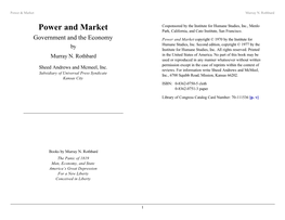 Power and Market (1970) / Murray N. Rothbard