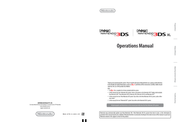 New Nintendo 3DS/3DS XL Operations Manual