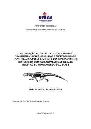 (Archosauria, Pseudosuchia) E Sua Importância No Contexto Da Composição Paleofaunística Do Triássico Do Rio Grande Do Sul, Brasil