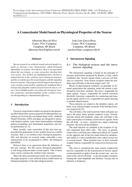 A Connectionist Model Based on Physiological Properties of the Neuron