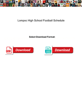 Lompoc High School Football Schedule