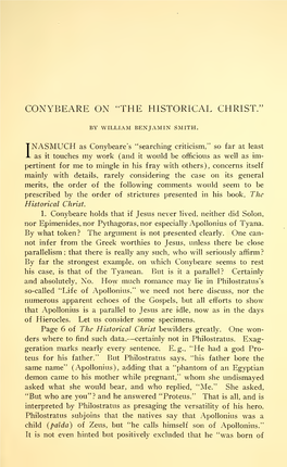 CONYBEARE on "The HISTORICAL CHRIST." 165