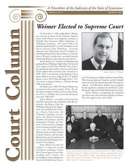 Weimer Elected to Supreme Court