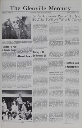 The Glenville Mercury Volume VL, Number II Glenville State College, Glenville, West Virginia Friday, November 9, 1973