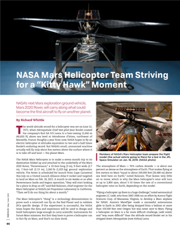 NASA Mars Helicopter Team Striving for a “Kitty Hawk” Moment