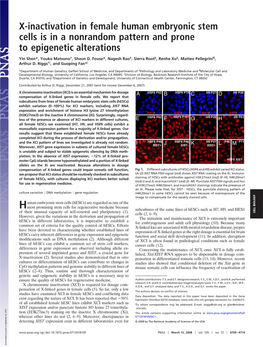 X-Inactivation in Female Human Embryonic Stem Cells Is in a Nonrandom Pattern and Prone to Epigenetic Alterations