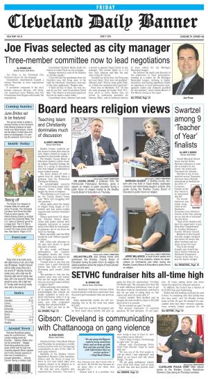 Board Hears Religion Views