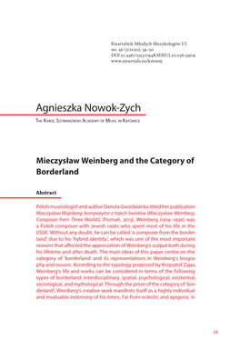 Mieczysław Weinberg and the Category of Borderland