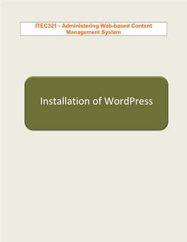 Installation of Wordpress System Requirements for Wordpress