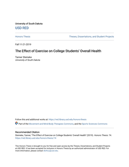 The Effect of Exercise on College Students' Overall Health