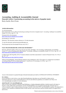 Accounting, Auditing & Accountability Journal