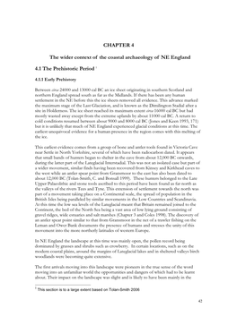 CHAPTER 4 the Wider Context of the Coastal Archaeology of NE England