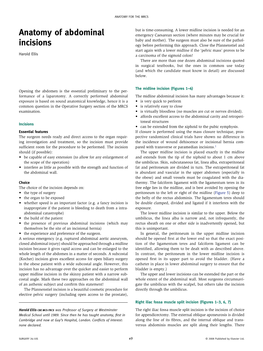 Anatomy of Abdominal Incisions