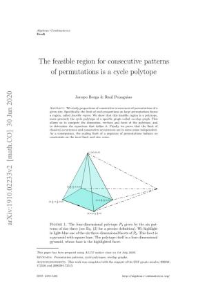 The Feasible Region for Consecutive Patterns of Permutations Is a Cycle Polytope