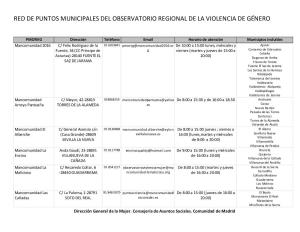 Red De Puntos Municipales Del Observatorio Regional De La Violencia De Género