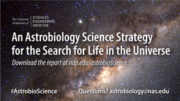 NAS Report on Astrobiology Science