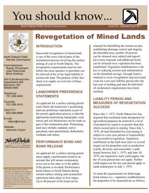 Revegetation of Mined Lands