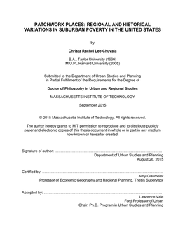 Regional and Historical Variations in Suburban Poverty in the United States