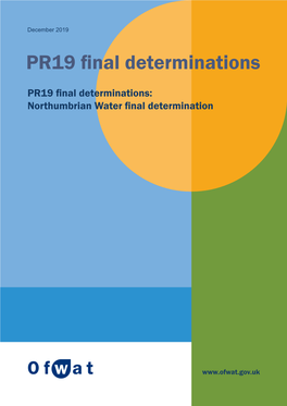PR19 Final Determinations: Northumbrian Water Final Determination