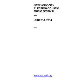 New York City Electroacoustic Music Festival __